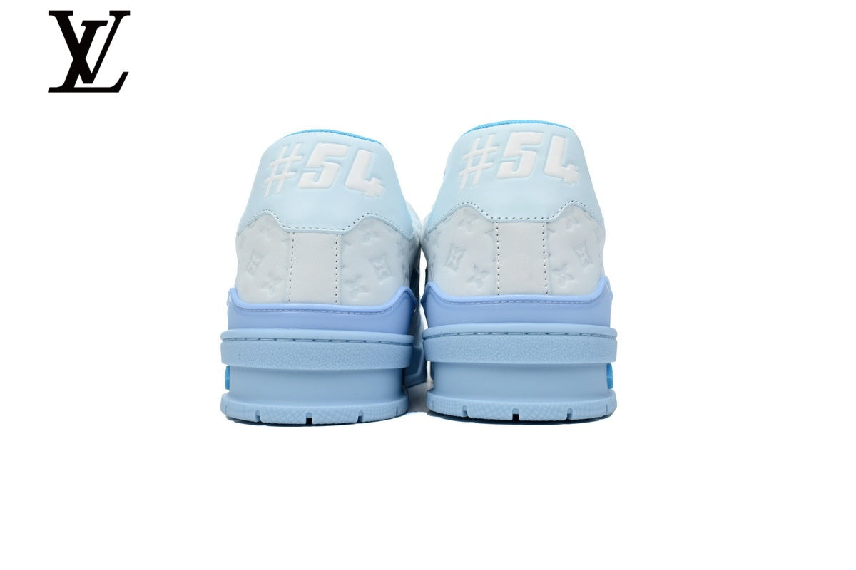 Louis Vuitton Trainer shoes for man  women Sneakers – Light Blue Monogram