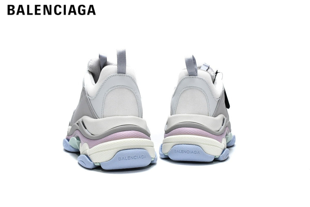 Balenciaga Triple S men's shoes  women sneakers — Grey / Pastel Multicolor