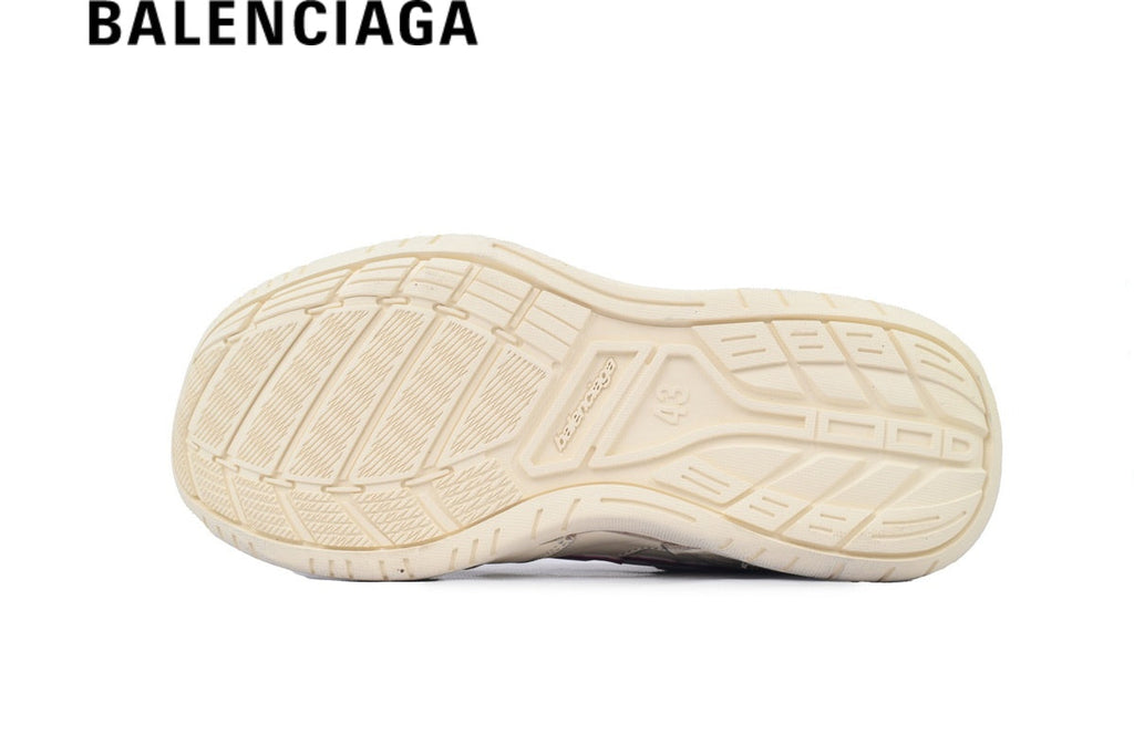 Balenciaga Skate men's shoes  women sneakers Cream & Burgundy