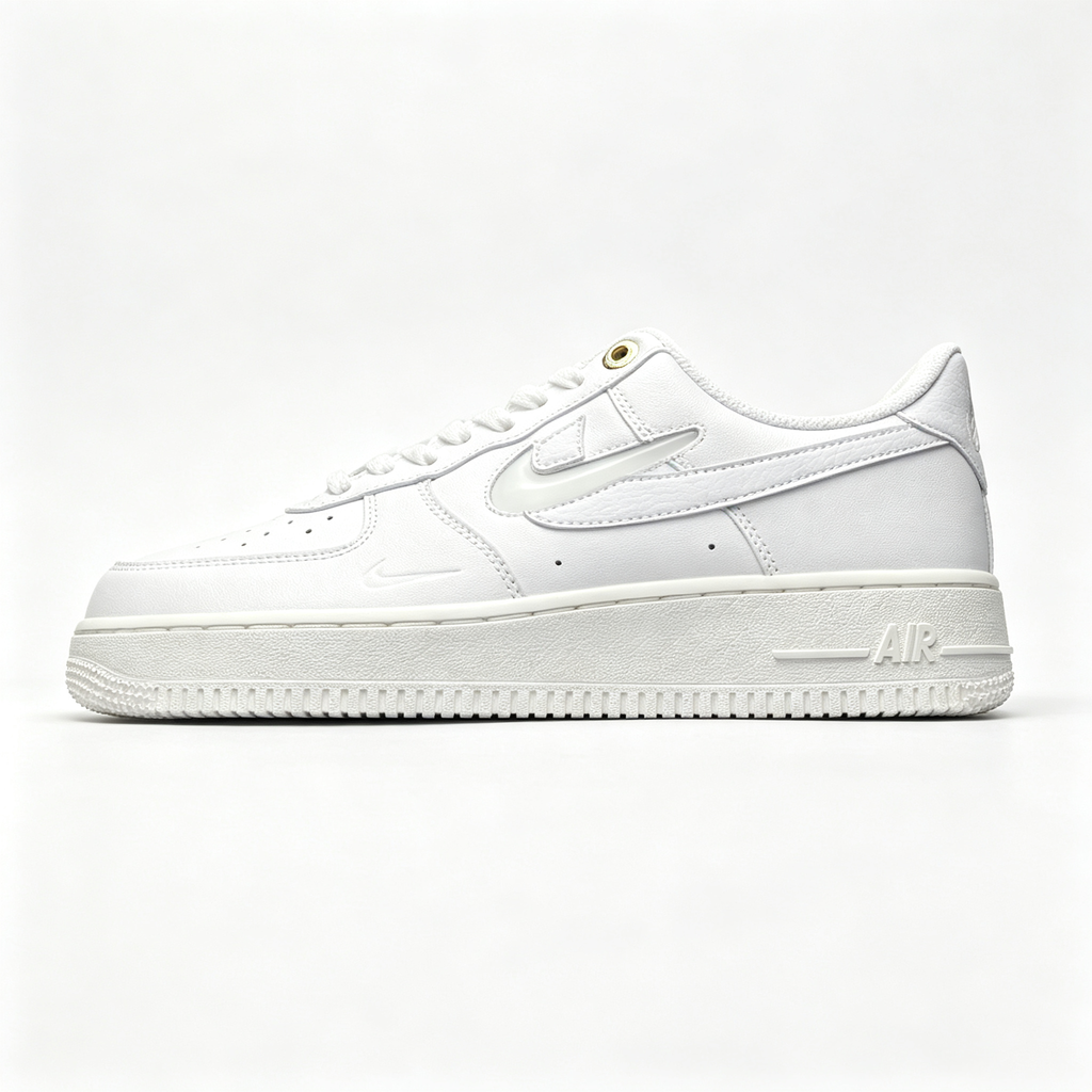 Nike Air Force 1 '07 Low Custom – Off-White Double Swoosh & Gold Eyelet