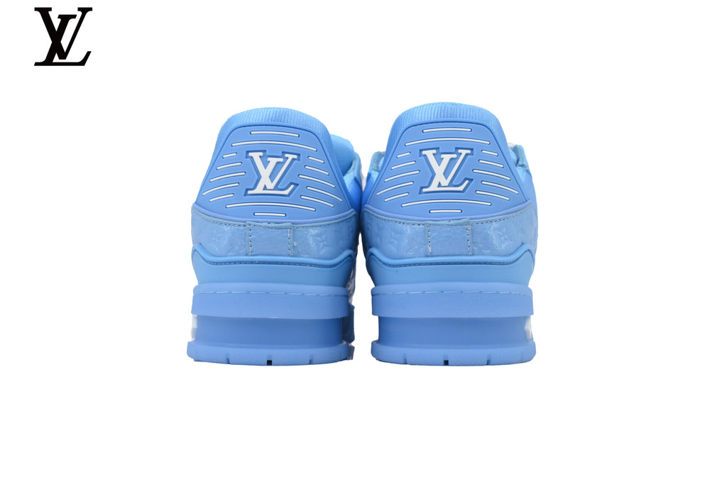Louis Vuitton LV shoes for man  women Trainer Sneaker – Light Blue Monogram