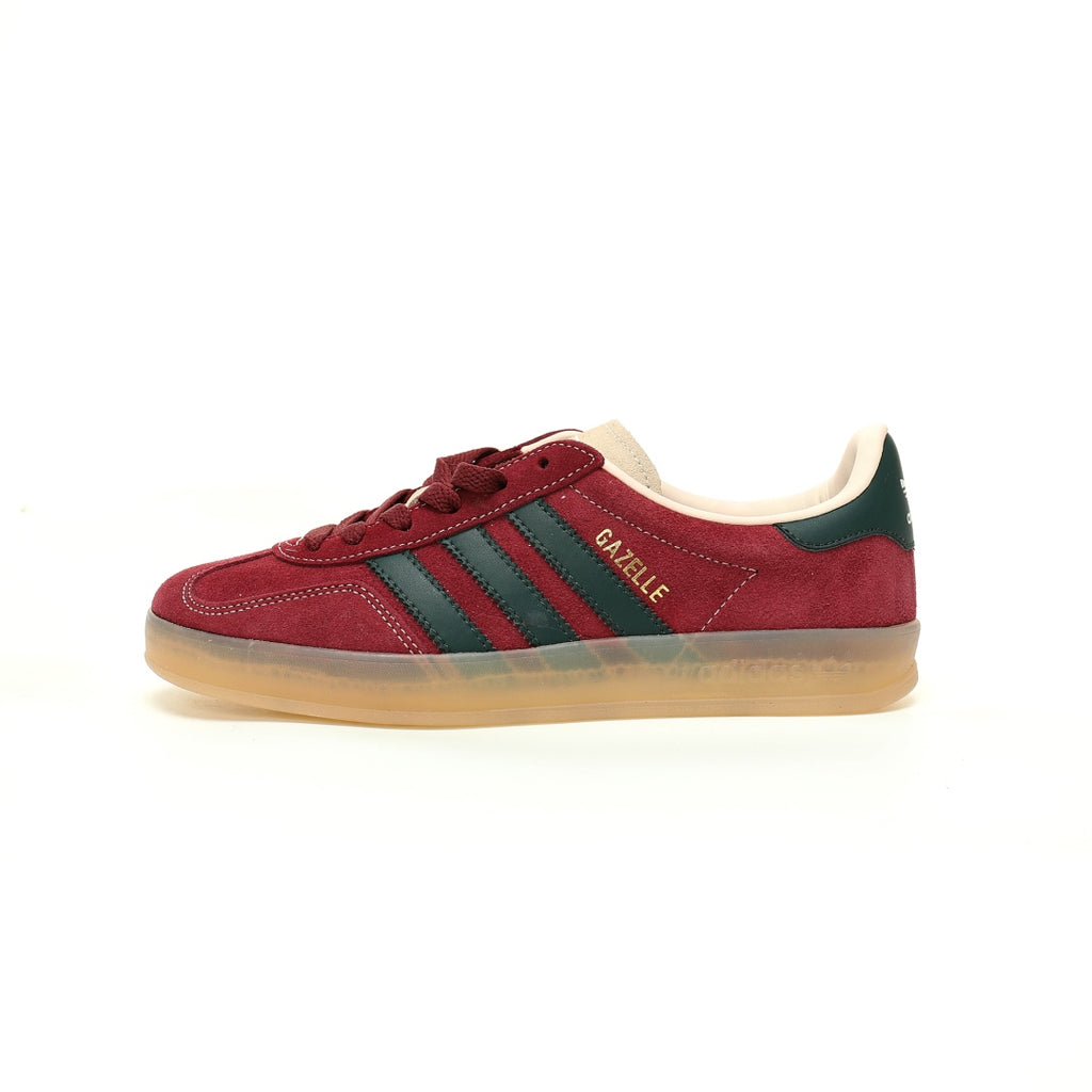Adidas Originals Gazelle Indoor – Burgundy / Dark Green Gum Suede Low-Top Sneakers