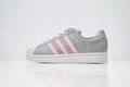 adidas Originals Superstar — Light Gray & Pink 3-Stripes | Off-White Shell Toe