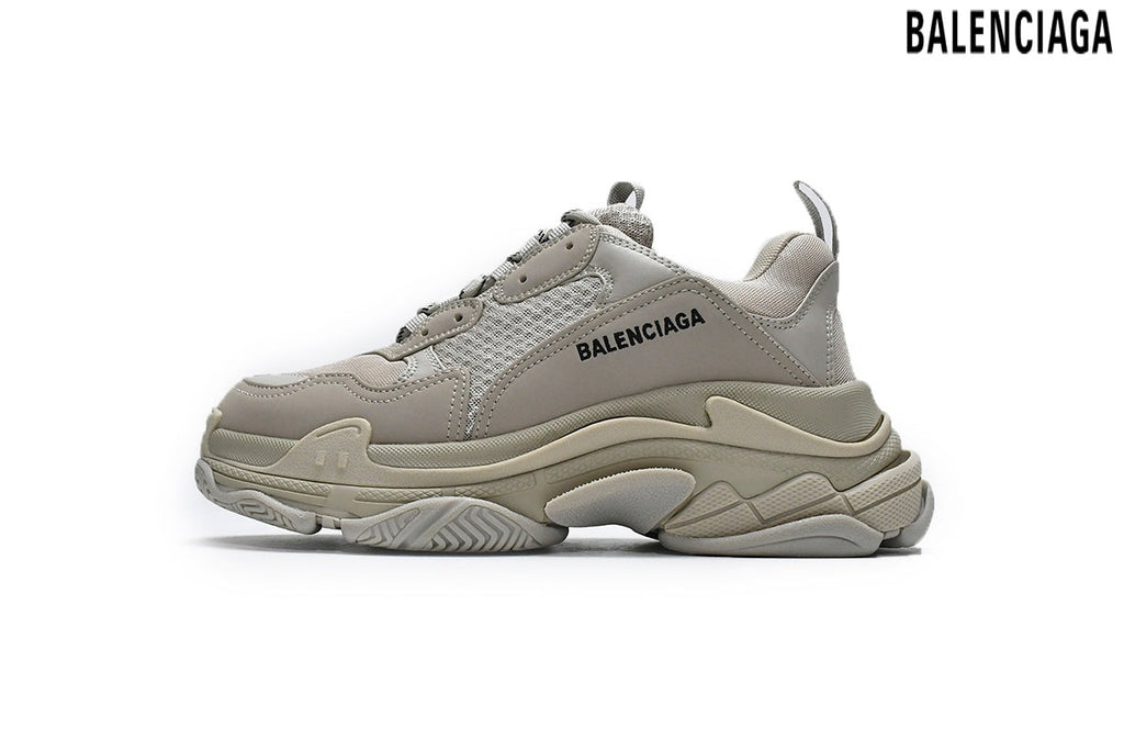 Balenciaga Triple S men's shoes  women sneakers – Beige