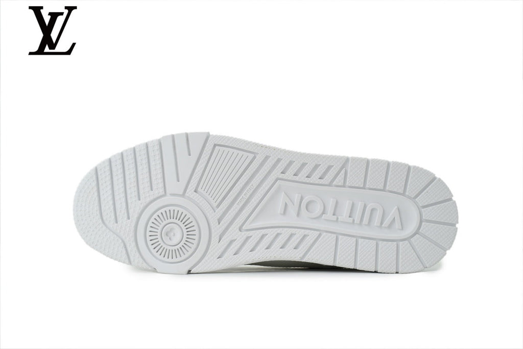 Louis Vuitton Trainer shoes for man  women Leather Sneaker Khaki Brown