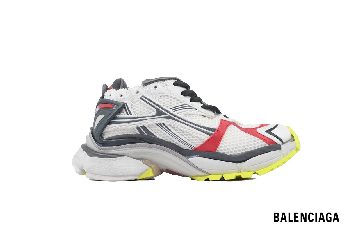 Balenciaga Runner men's shoes  women sneakers – White, Red & Yellow
