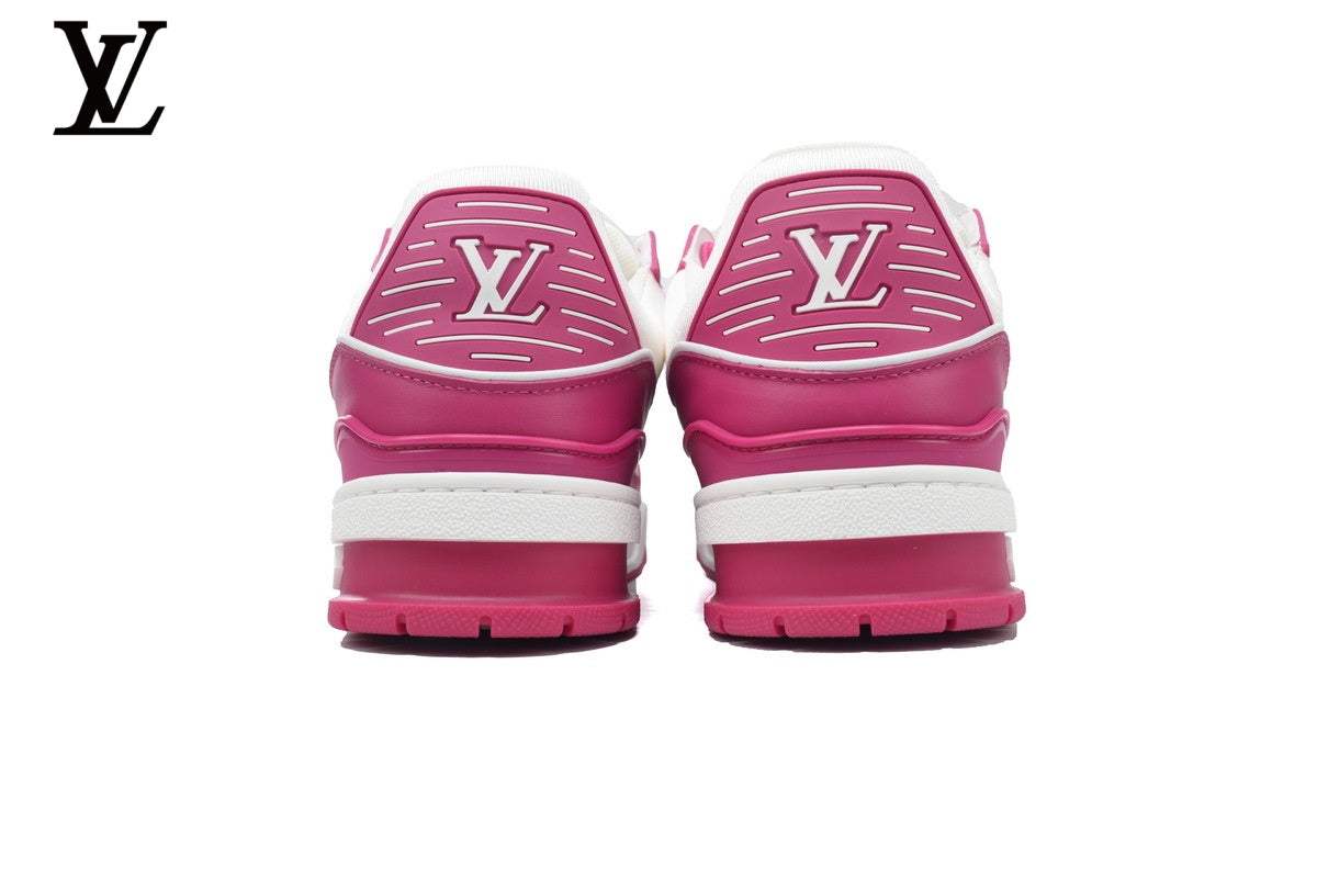 Louis Vuitton Trainer  shoes for man  women Sneaker – Fuchsia & White
