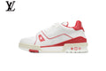 Louis Vuitton Trainer  shoes for man  women Sneaker – White & Red