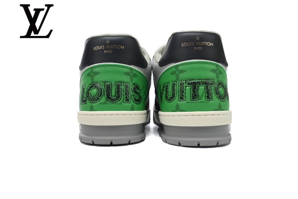 Louis Vuitton Trainer shoes for man  women Sneakers - White, Black and Green