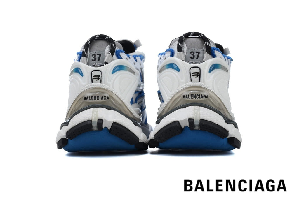 Balenciaga Runner men's shoes  women sneakers – White & Blue