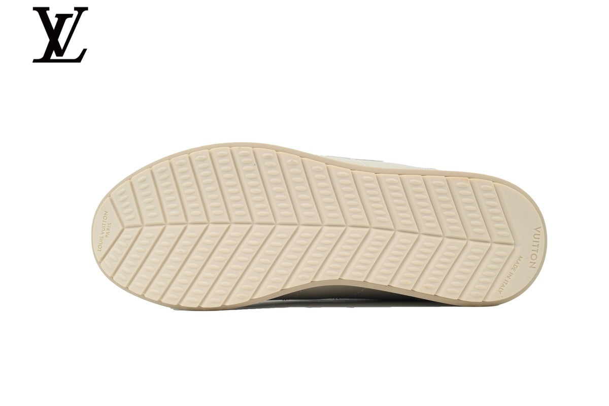 Louis Vuitton Light Beige Leather Low-Top Sneakers
