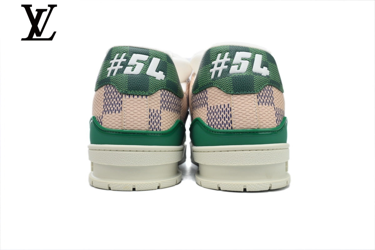 Louis Vuitton Trainer shoes for man  women Sneakers – Green Damier
