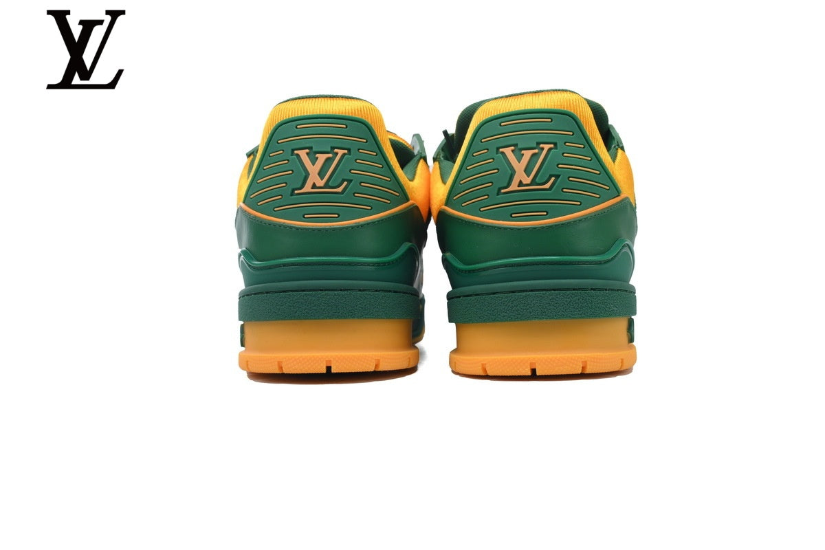 Louis Vuitton Trainer shoes for man  women Sneakers – Green & Orange