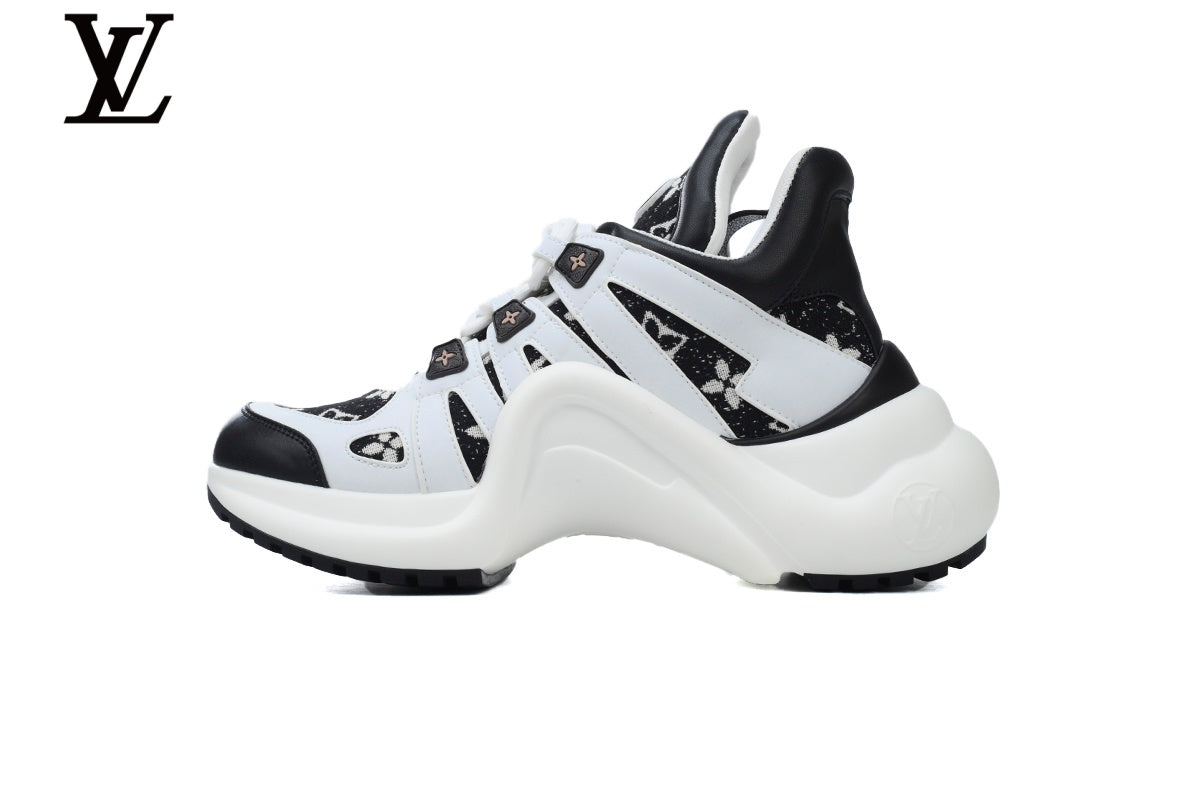 Louis Vuitton shoes for man  women Archlight Sneaker – White & Black Monogram