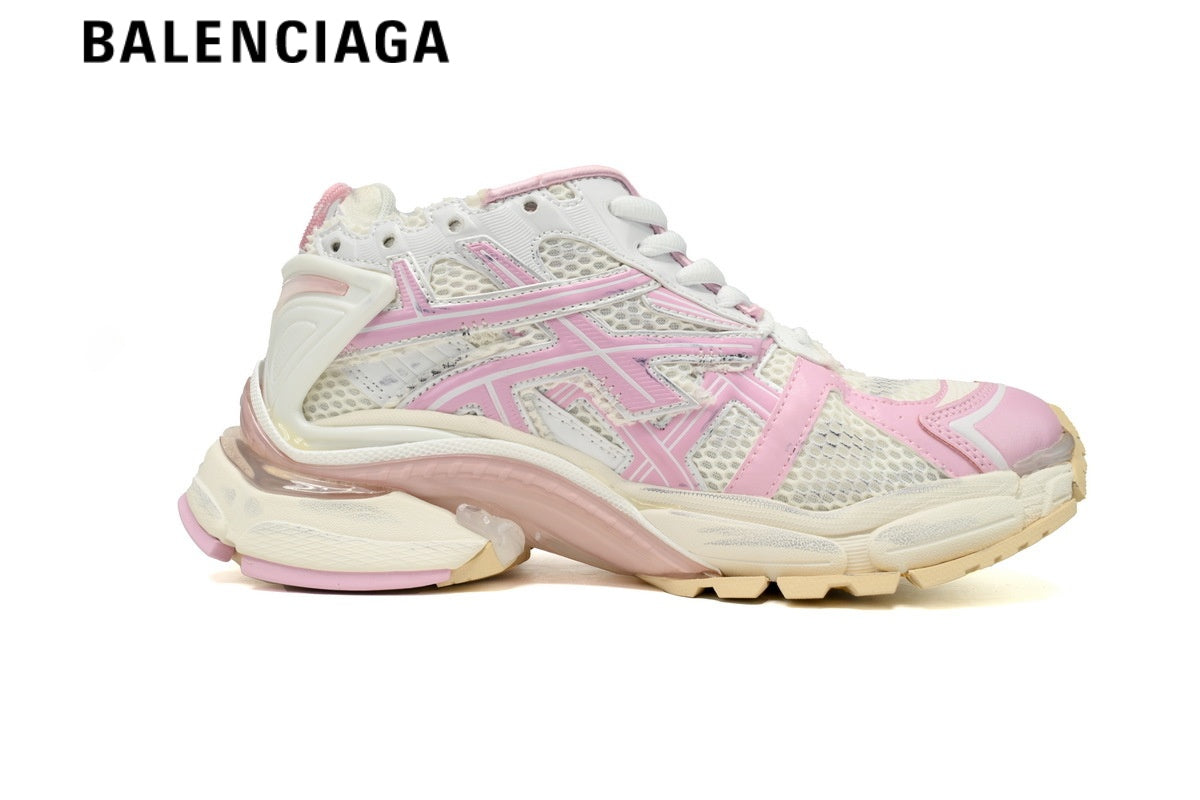 Balenciaga Runner men's shoes  women sneakers White Pink