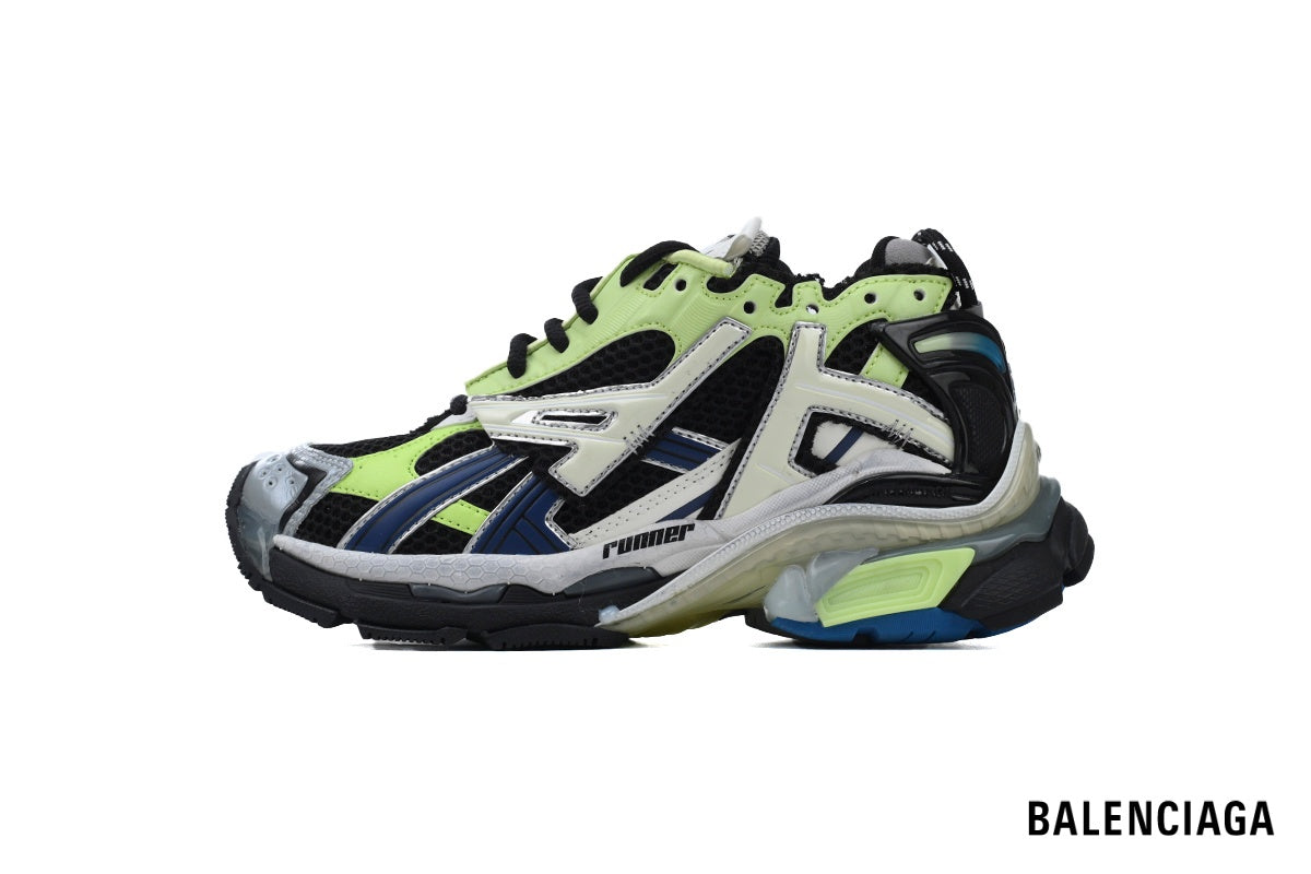 Balenciaga Runner men's shoes  women sneakers – Black, Green & Blue