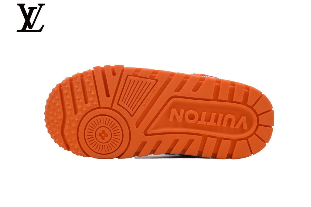 Louis Vuitton Trainer shoes for man  women Sneakers - Orange Rhinestone