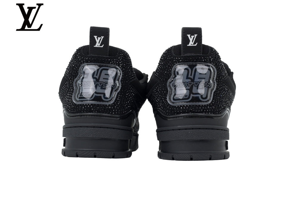 Louis Vuitton  shoes for man  women Skate Sneaker – Black Rhinestone