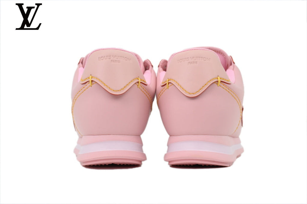 Louis Vuitton Low Top Sneaker in Pink Smooth Leather with Tone-on-Tone Logo