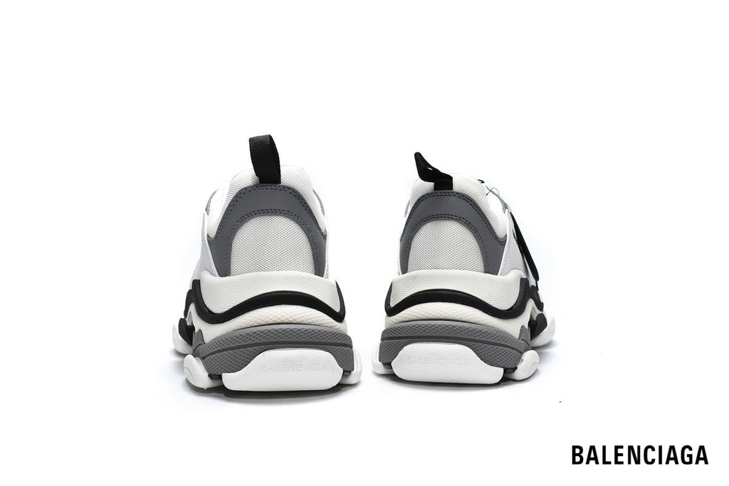 Balenciaga Triple S men's shoes  women sneakers – White, Grey & Black