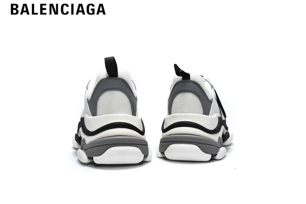 Balenciaga Triple S men's shoes  women sneakers — White, Grey & Black