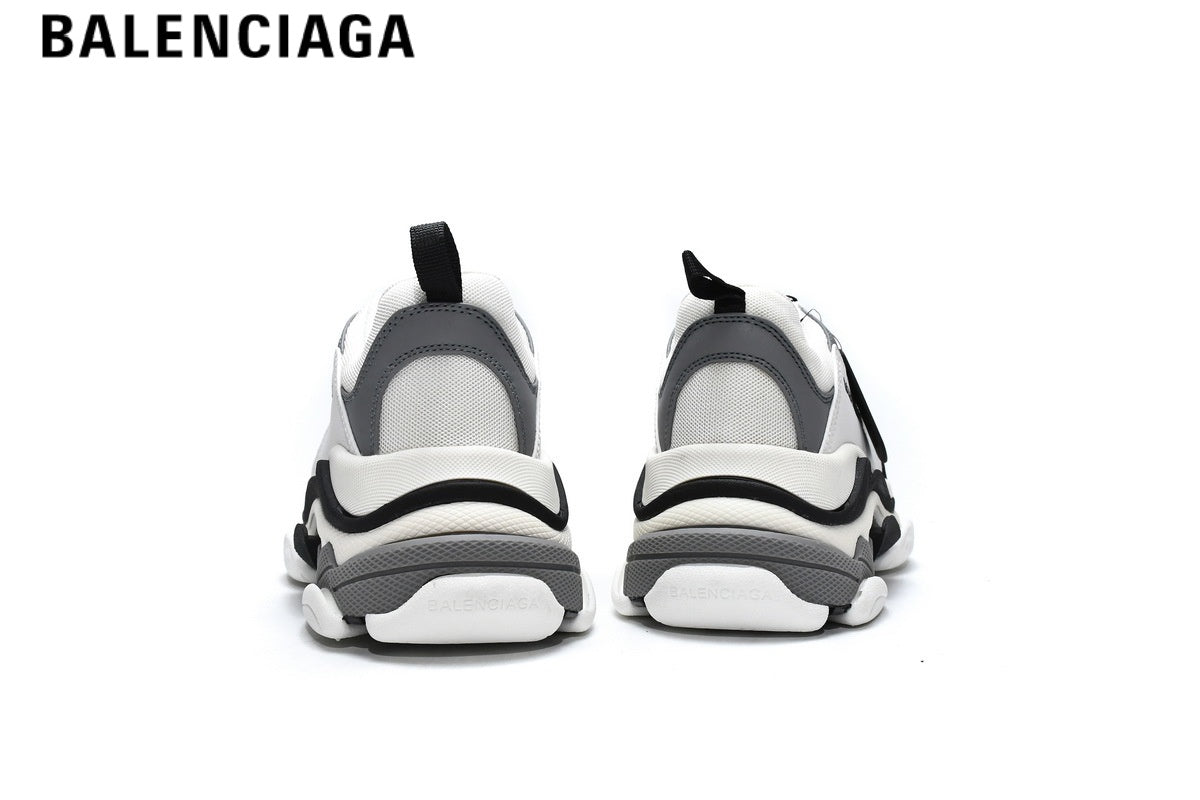 Balenciaga Triple S men's shoes  women sneakers — White, Grey & Black