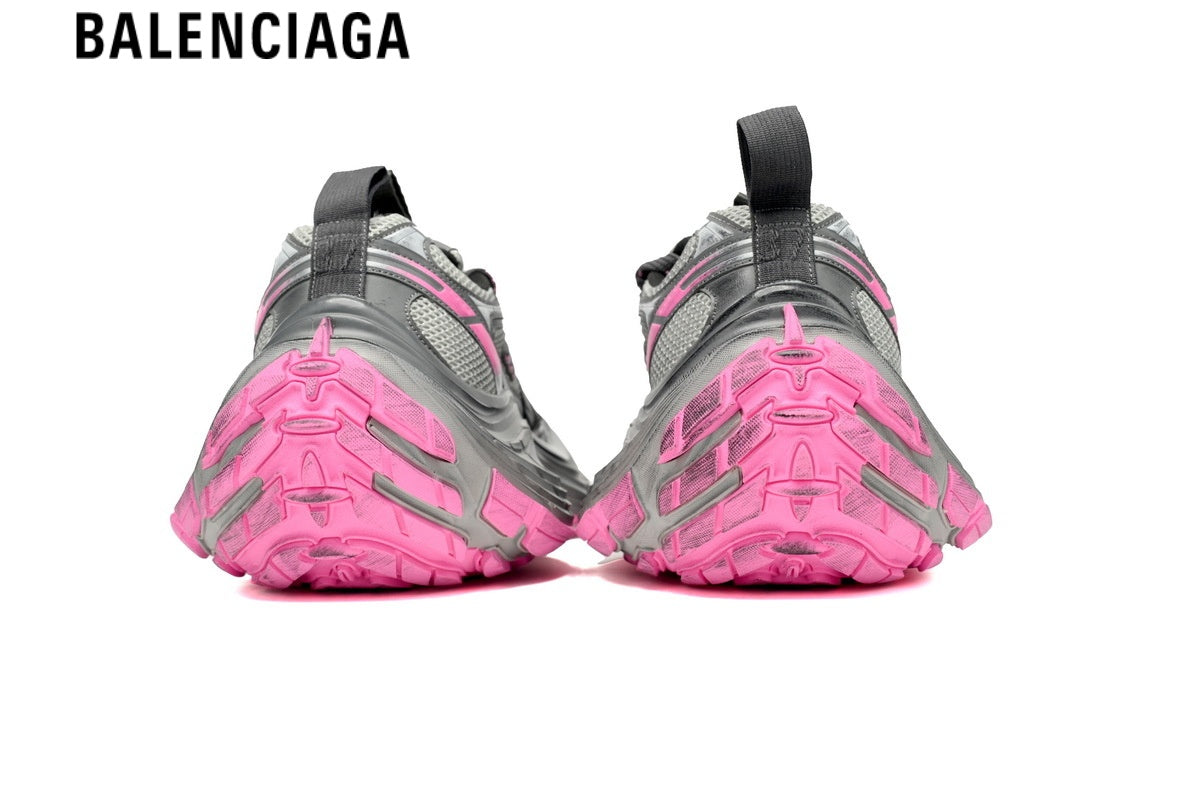 Balenciaga Cargo men's shoes  women sneakers— Grey Mesh & Pink Distressed Overlays