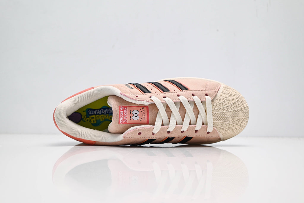 adidas Originals Superstar – Pink Suede with Black 3-Stripes & Blue Outsole