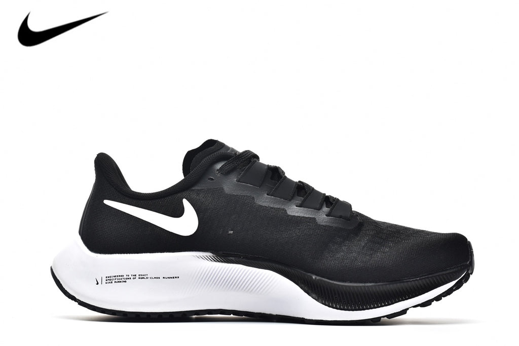 Nike Air Zoom Pegasus 37 – Black / White Mesh Running Sneakers