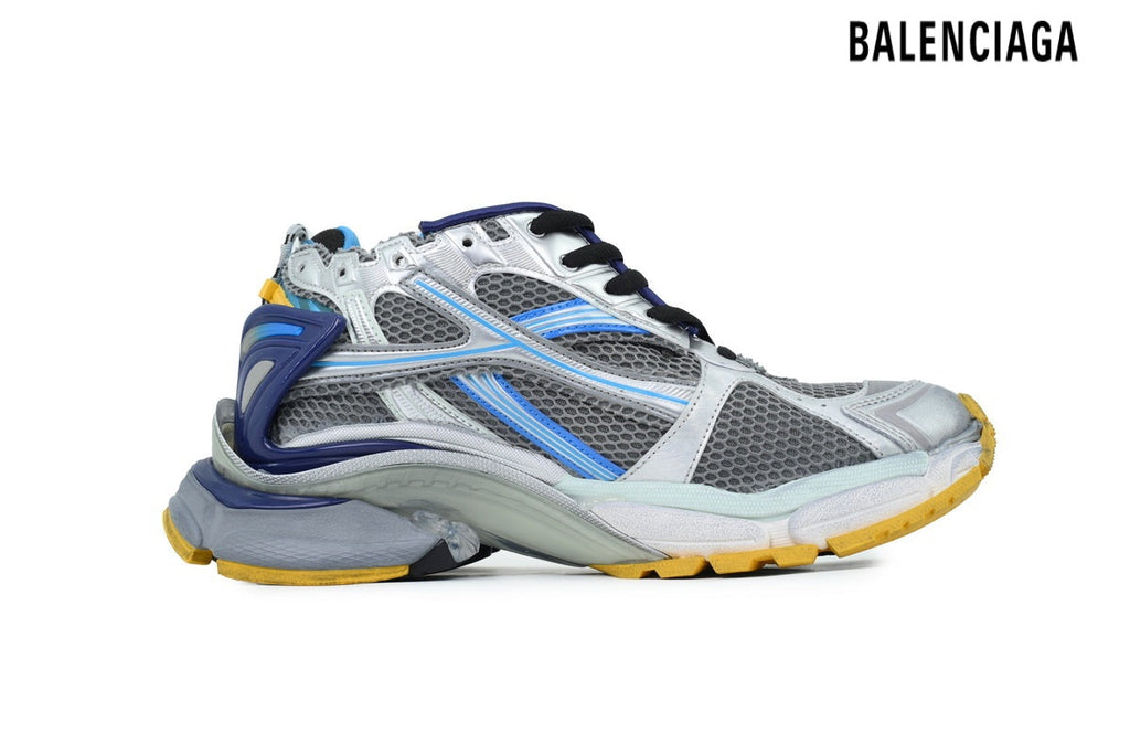 Balenciaga Runner Mid men's shoes  women sneakers Silver Blue Yellow