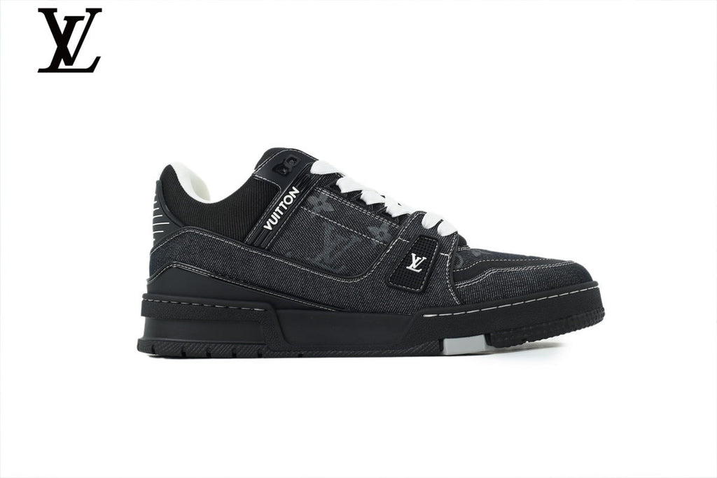 Louis Vuitton Trainer shoes for man  women  Sneaker – Black Denim