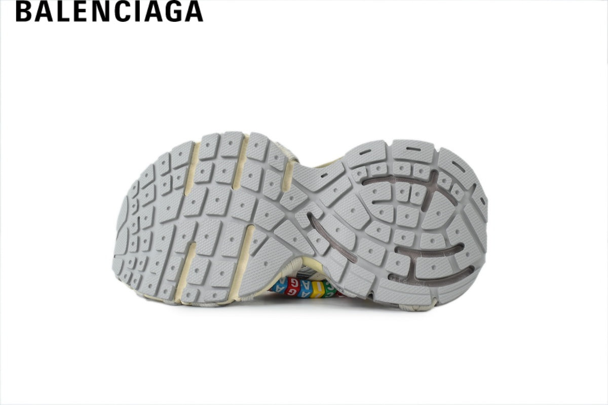 Balenciaga Track men's shoes  women sneakers- Beige with Multi Charms