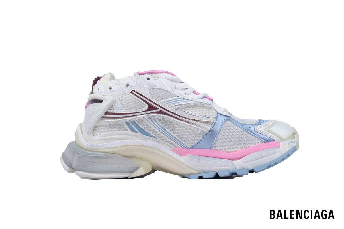 Balenciaga Runner men's shoes  women sneakers – White, Light Blue & Pink