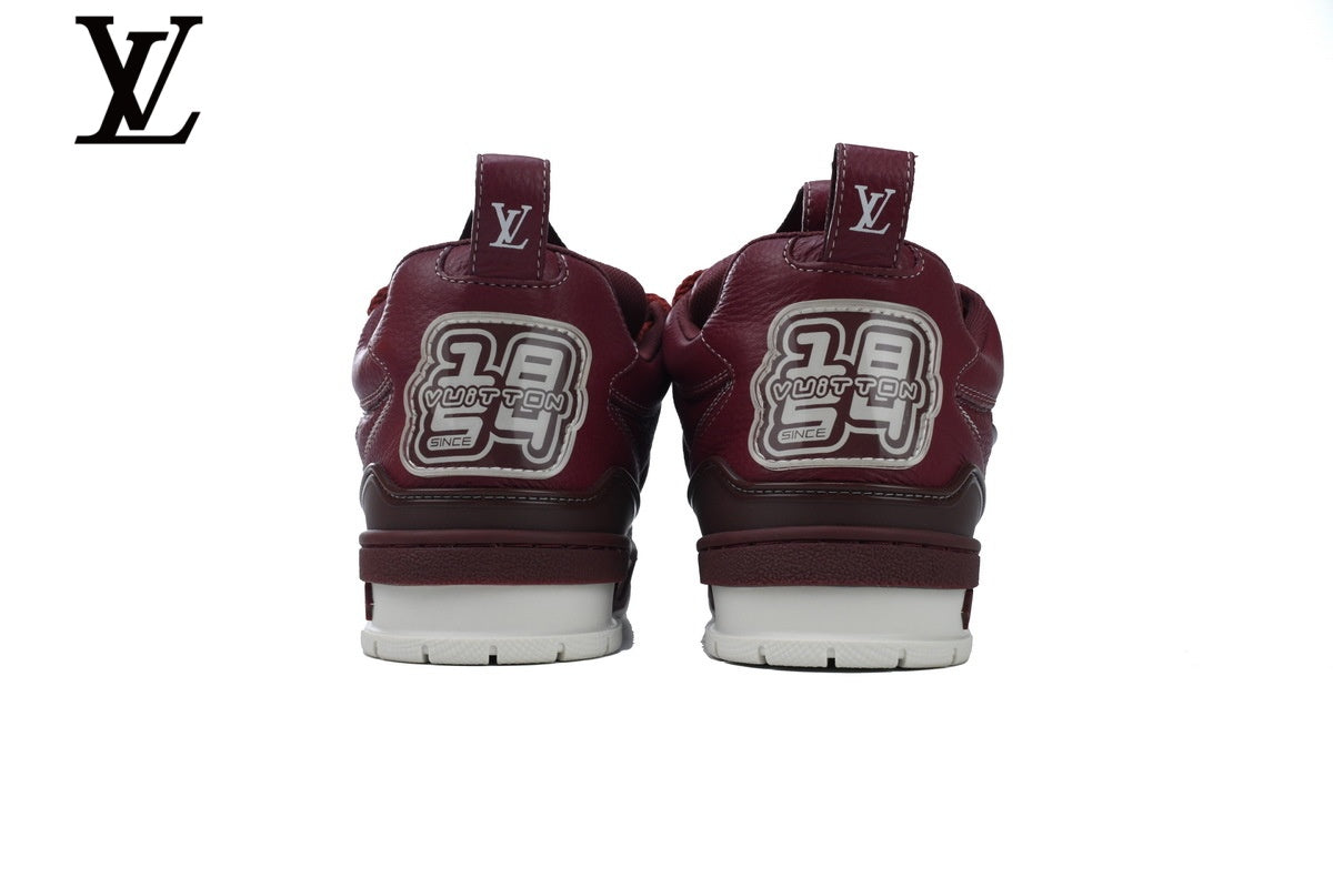 Louis Vuitton shoes for man  women Skate Sneakers – Burgundy