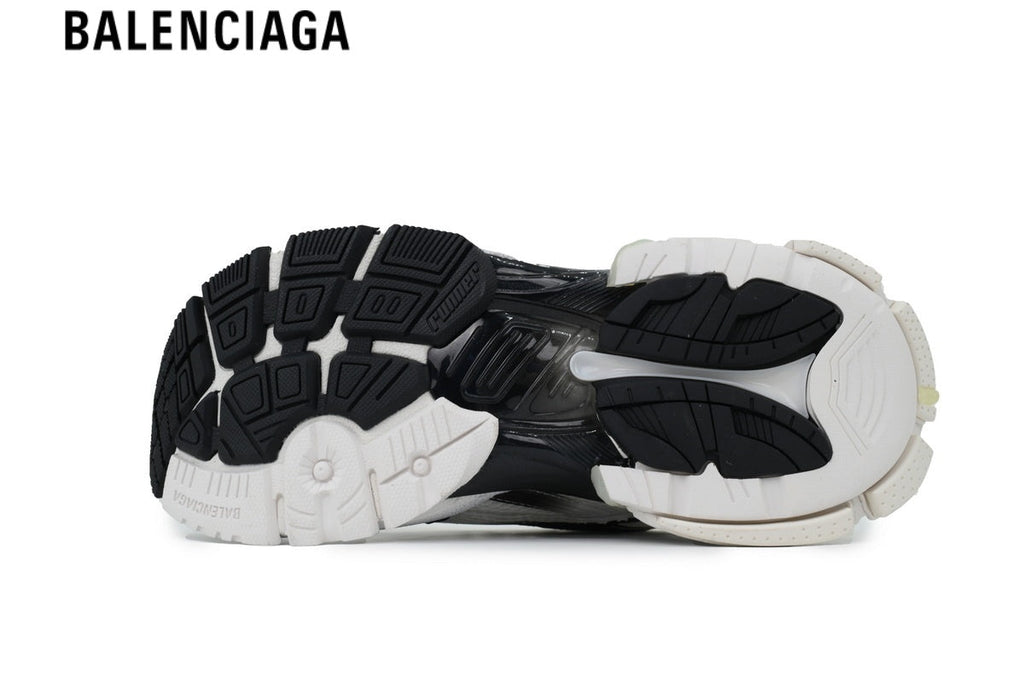 Balenciaga Runner men's shoes  women sneakers — White Mesh & Gradient Black Synthetic Overlays