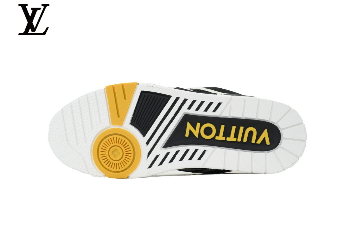 Louis Vuitton  shoes for man  women Skate Sneaker – Black, White & Yellow