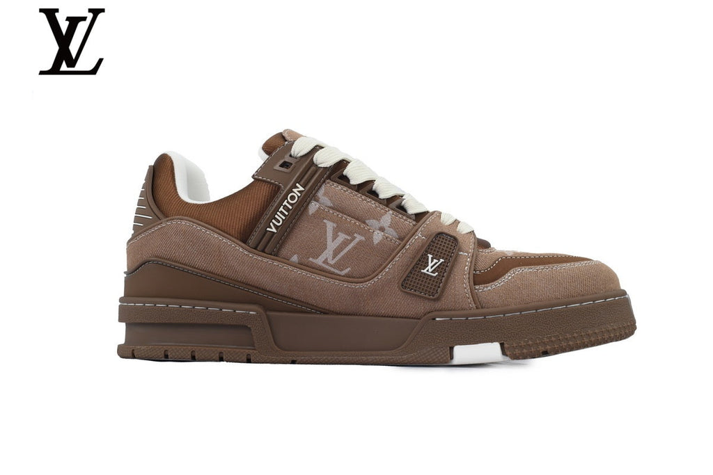 Louis Vuitton Trainer  shoes for man  women Sneaker – Monogram Denim in Brown