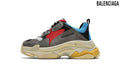 Balenciaga Triple S men's shoes  women sneakers – Grey, Red & Blue