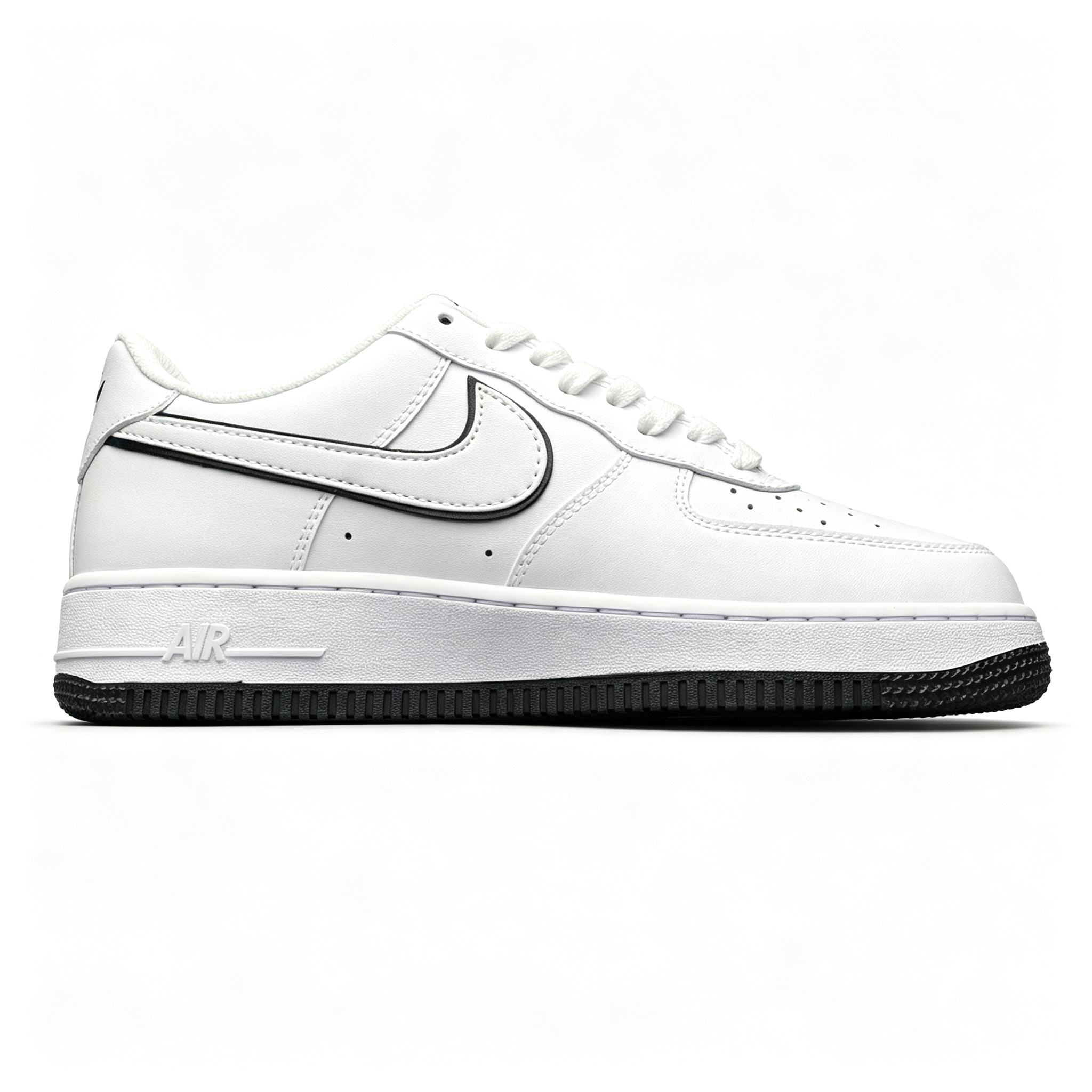 Nike Air Force 1 '07 Low 'Outline Swoosh' – White / Black Men's Sneaker