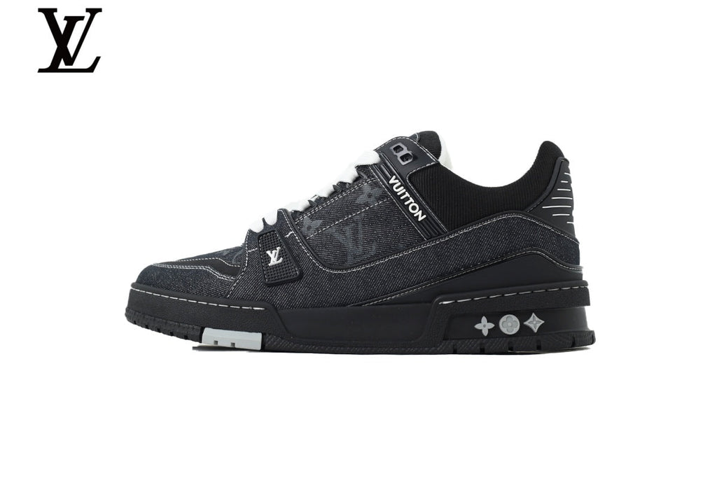 Louis Vuitton Trainer shoes for man  women  Sneaker – Black Denim