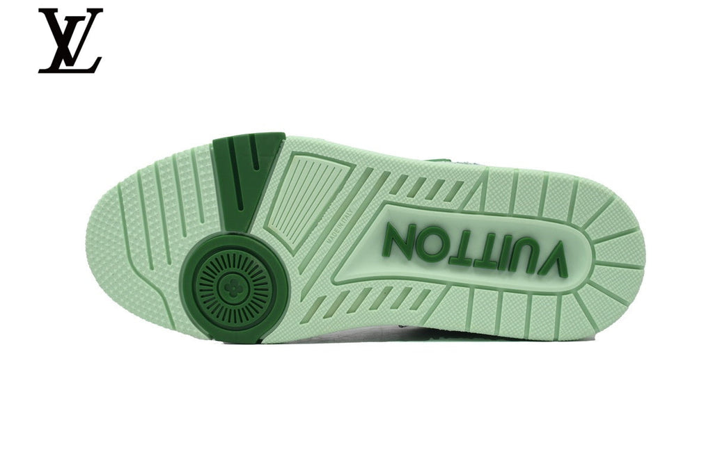 Louis Vuitton Trainer  shoes for man  women Sneaker – Light Green Denim
