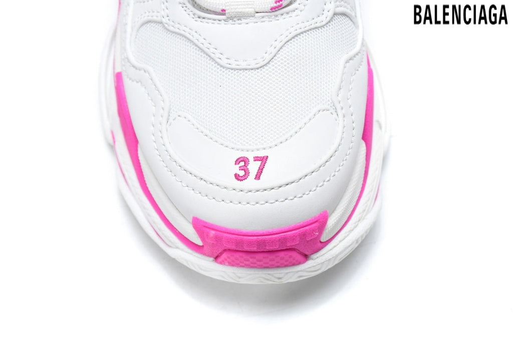 Balenciaga Triple S men's shoes  women sneakers – White & Pink