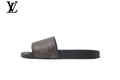 Louis Vuitton shoes for man  women Monogram Slide Sandal – Brown Canvas & Black Rubber Sole
