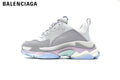 Balenciaga Triple S men's shoes  women sneakers — Grey / Pastel Multicolor