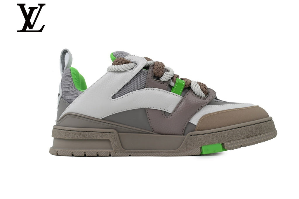Louis Vuitton shoes for man  women Skate Sneakers – Grey, White & Green