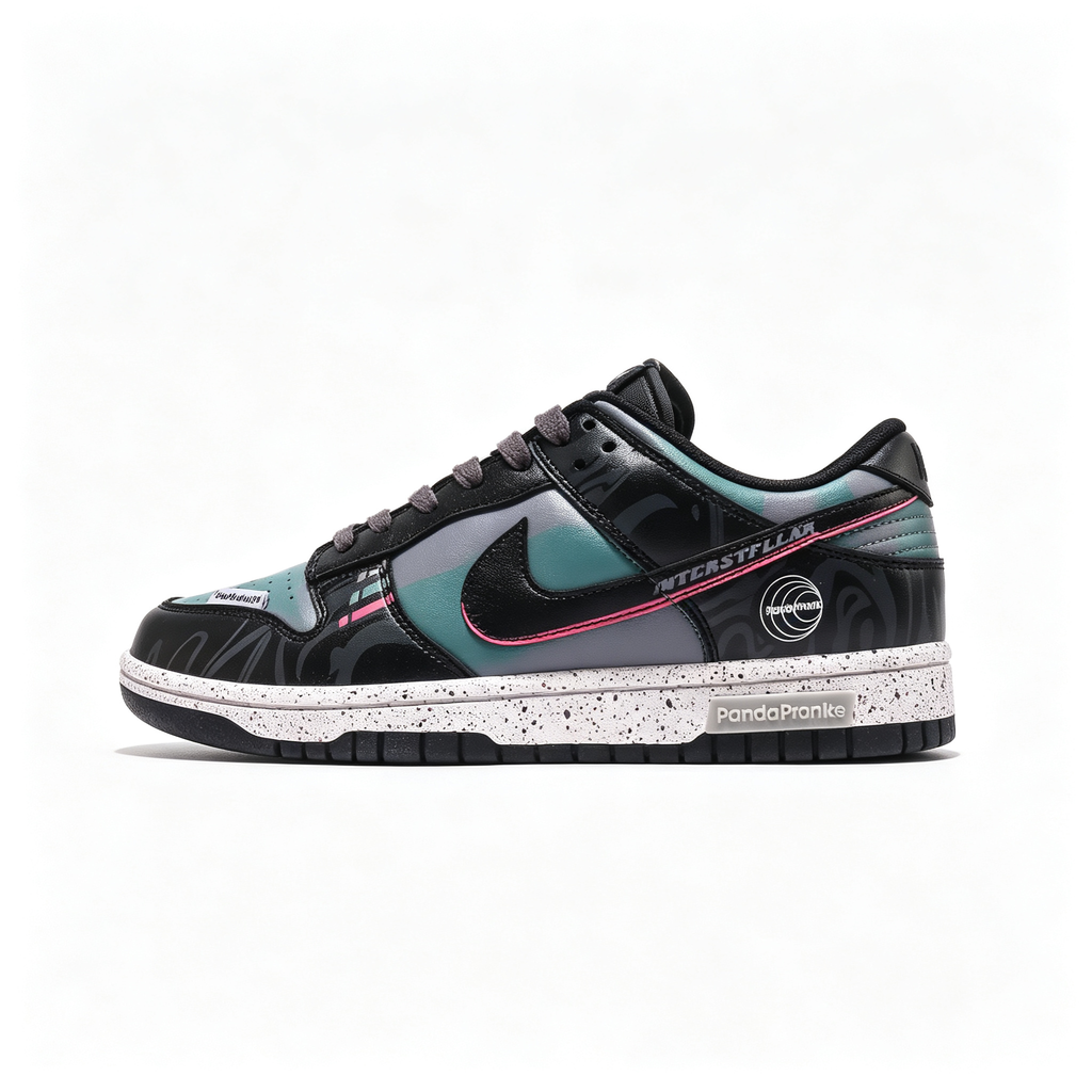 Nike Dunk Low 'Teal & Pink' – Custom Black Speckled Midsole Sneakers