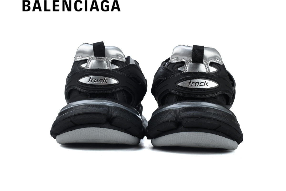 Balenciaga Track men's shoes  women sneakers Sneakers in Black and Silver