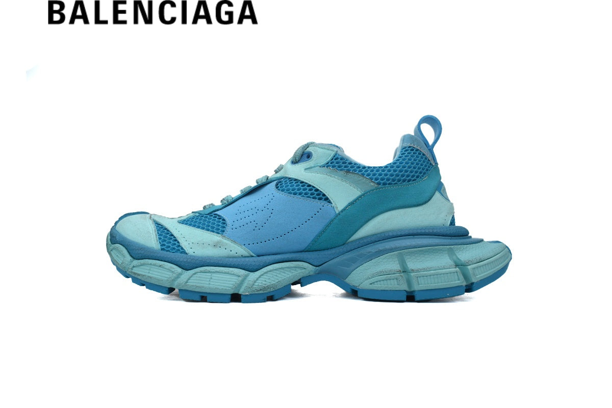 Balenciaga Track 3 men's shoes  women sneakers in Turquoise Blue