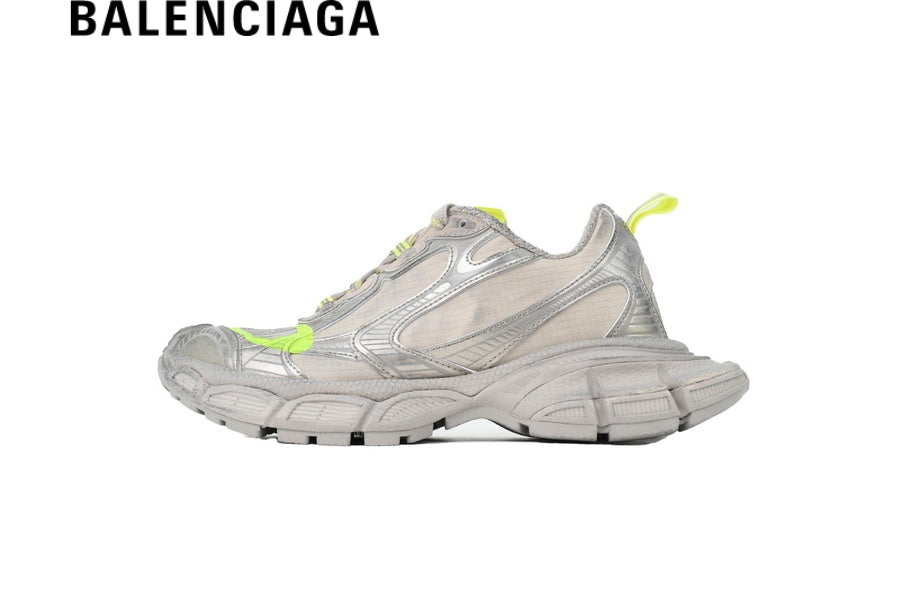 Balenciaga Runner Sneakers in Silver and Neon Yellow