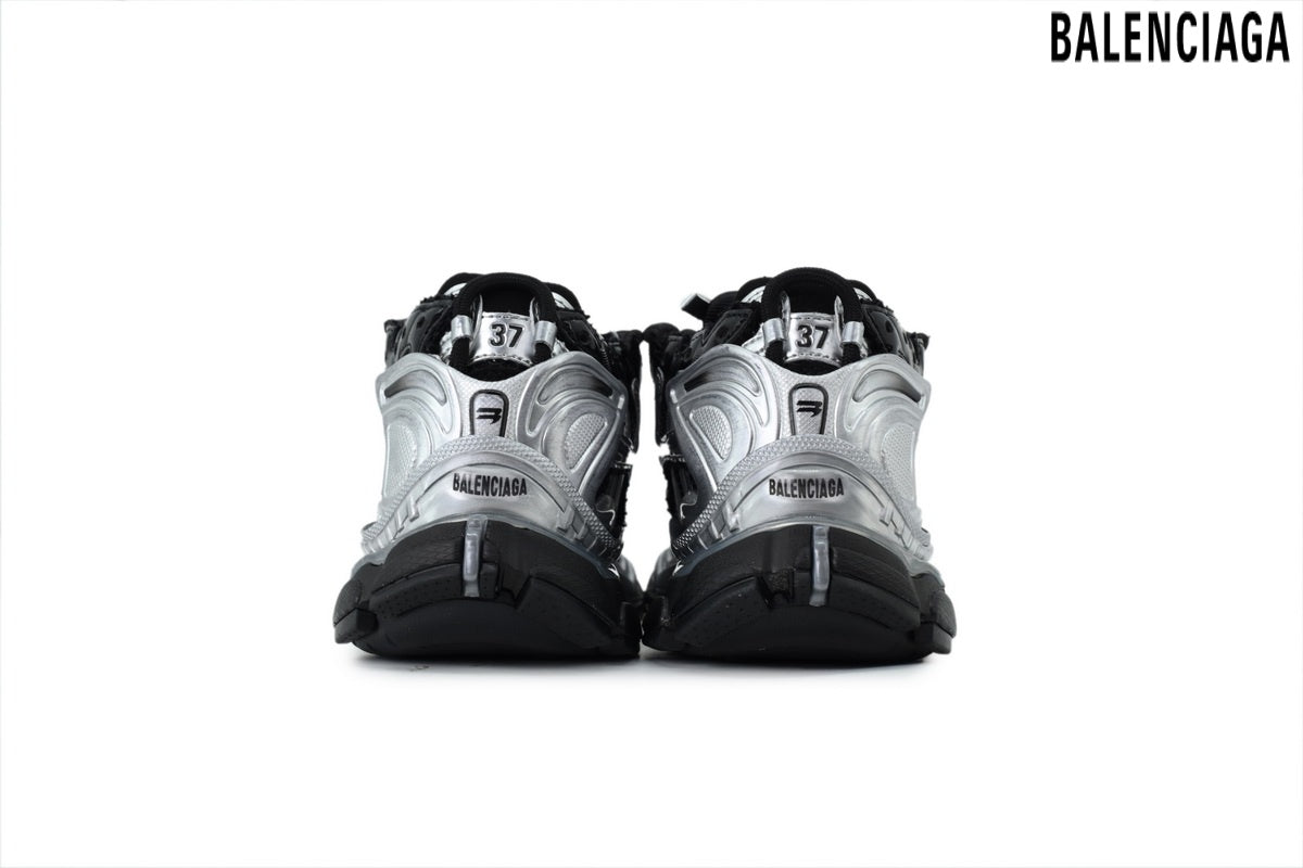 Balenciaga Runner men's shoes  women sneakers – Silver & Black